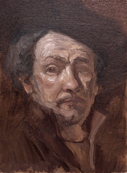 Study after Rembrandt by Tommy Gjertsen. 18x24cm. Oil on panel. 2026