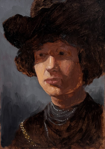 Study after Rembrandt by Tommy Gjertsen. 21x30cm. Oil on panel. 2026